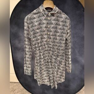 Anthropologie Black and White Geometric Dress